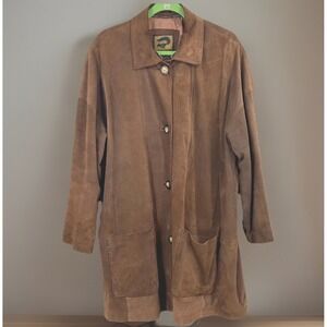 Fox Run Womens Suede Leather Barn Coat XL Brown Equestrian Lining Vintage Rustic
